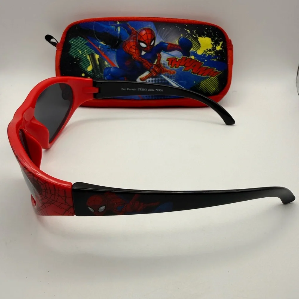 Marvel Red and Black Spider-Man Kids Sunglasses with Graphic Zip Case